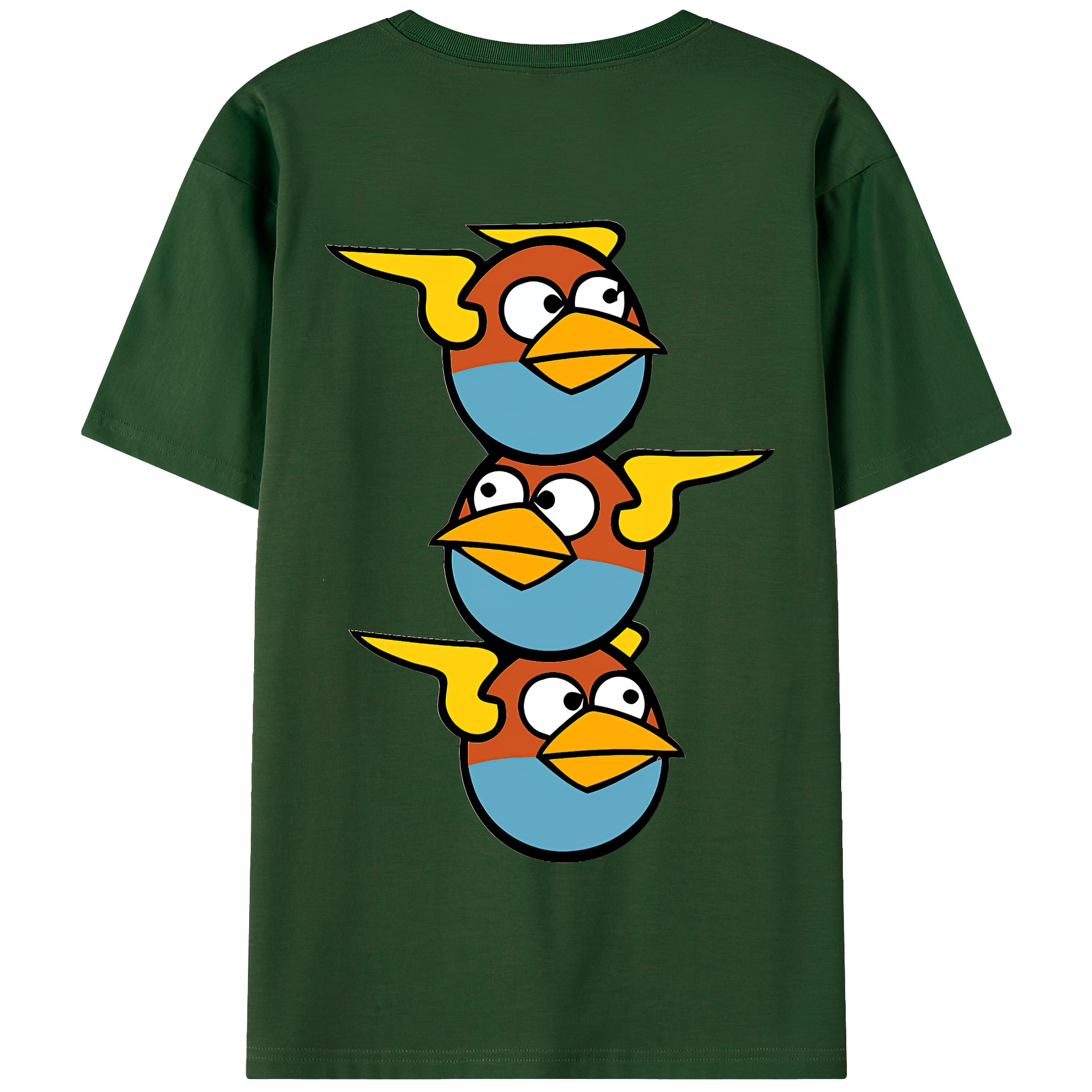 （画像用） Angry Birds アングリーバード 綿100％半袖Tシャツ（背面プリント）